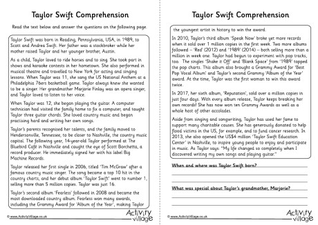 Taylor Swift Comprehension