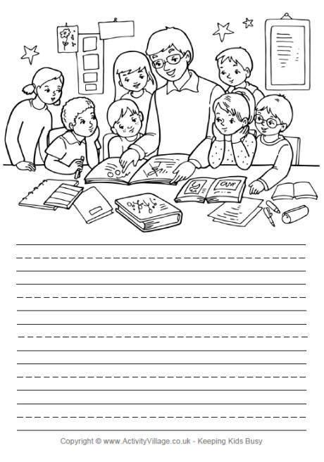 Teacher and Children Story Paper