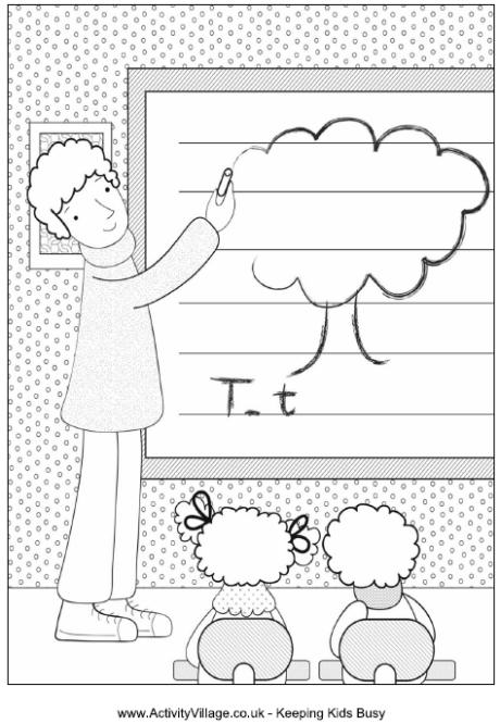Teacher colouring page