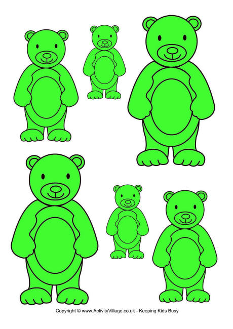 Teddy bear sorting - green