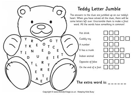 Teddy letter jumble