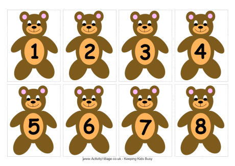 Teddy number cards Teddy number cards