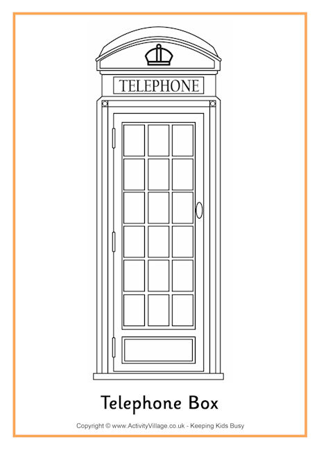 Telephone Box colouring page