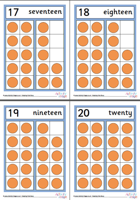 Ten frame posters 11 to 20