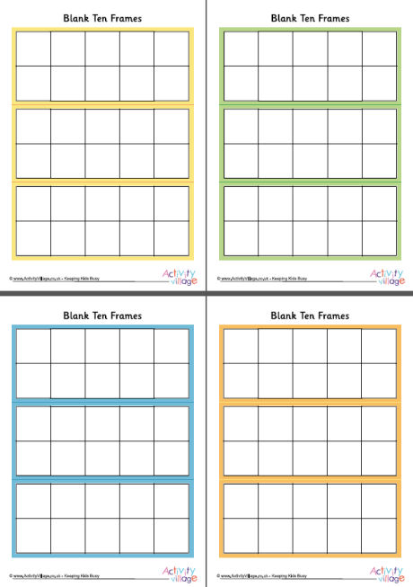 Ten frames - colour Ten frames - colour