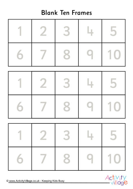Ten frames numbered grey
