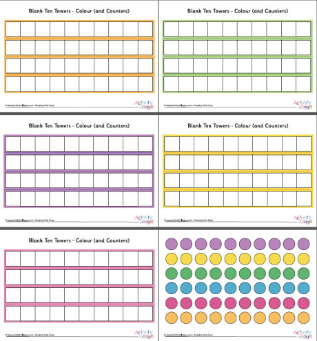 Ten towers - blank, colour Ten towers - blank, colour