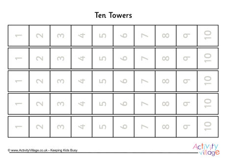Ten Towers numbered black and white Ten Towers numbered black and white