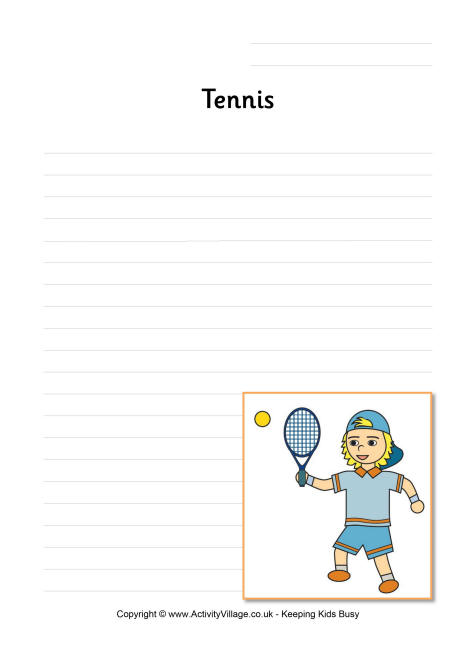 Tennis writinng page Tennis writinng page