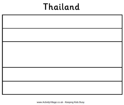 Thailand Flag Colouring Page