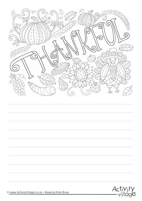 Thankful Story Paper