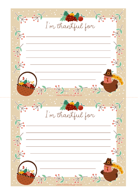 Thankful Writing Slips 3