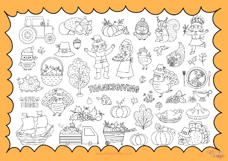 Thanksgiving Colouring Placemat 1