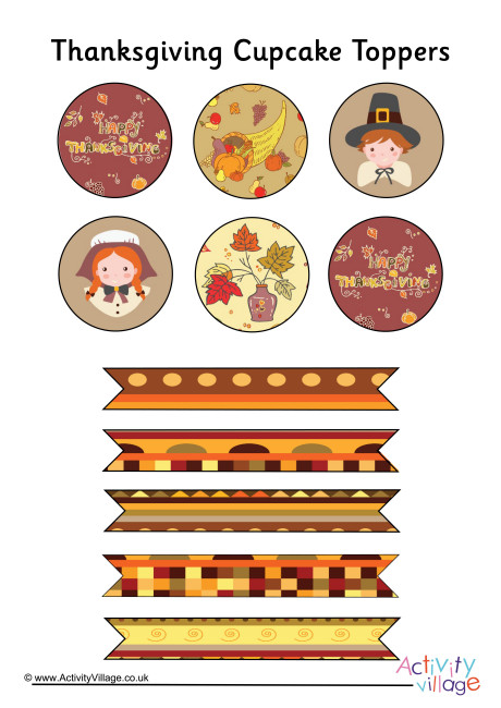 Thanksgiving Cupcake Toppers Thanksgiving Cupcake Toppers