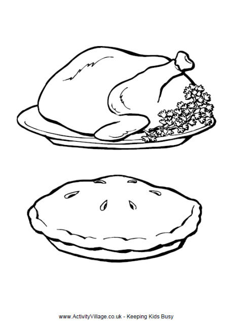 Thanksgiving Dinner Colouring Page | Thanksgiving Activities for Kids