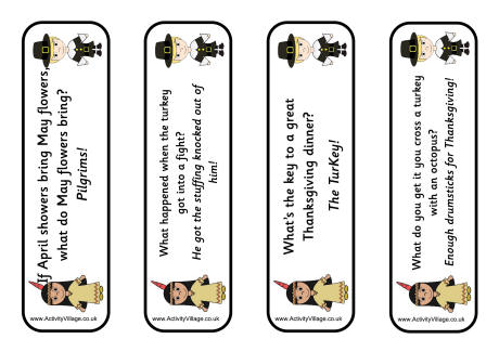 Thanksgiving jokes bookmarks 1