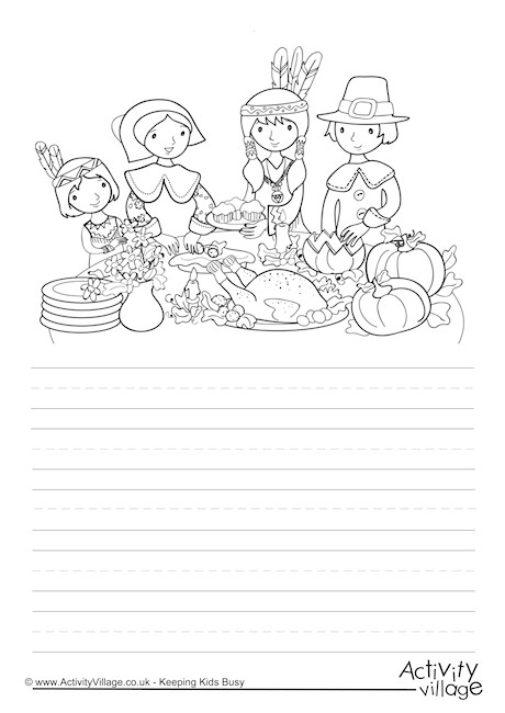 Thanksgiving Meal Story Paper