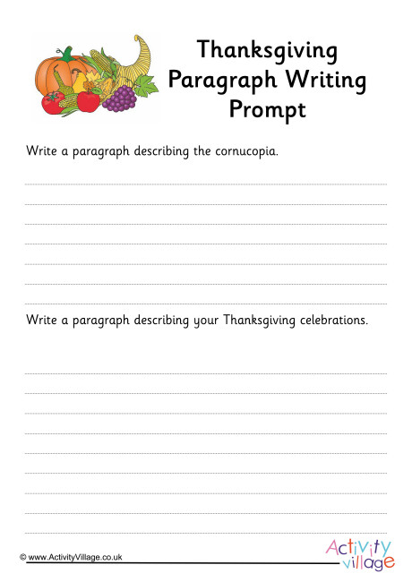 Thanksgiving Paragraph Writing Prompt