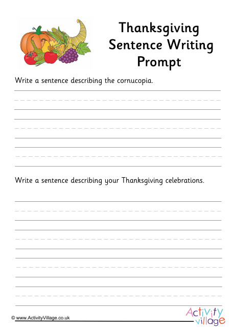 Thanksgiving Sentence Writing Prompt