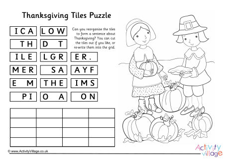 Thanksgiving tiles puzzle