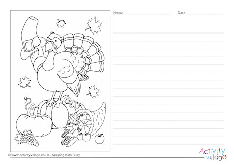 Thanksgiving Turkey Story Paper