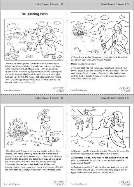 The Burning Bush story and colouring book