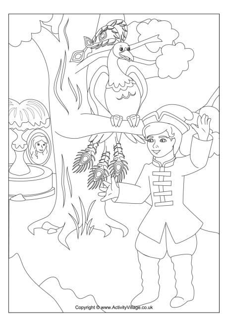 The Fire Bird colouring page 2 The Fire Bird colouring page 2