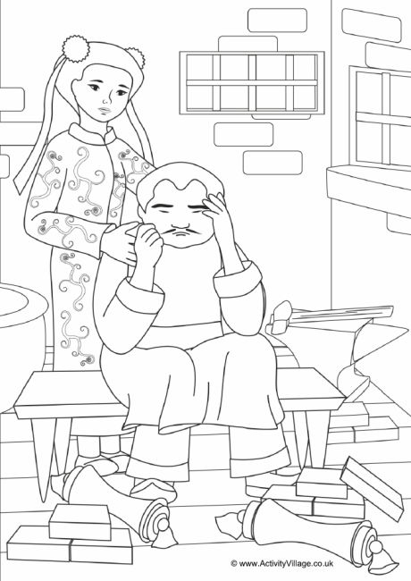 The Goddess Who Cast The Bell - colouring page 2