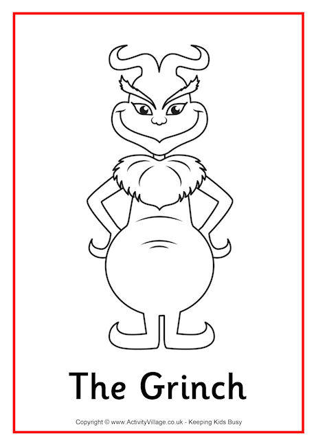The Grinch colouring page