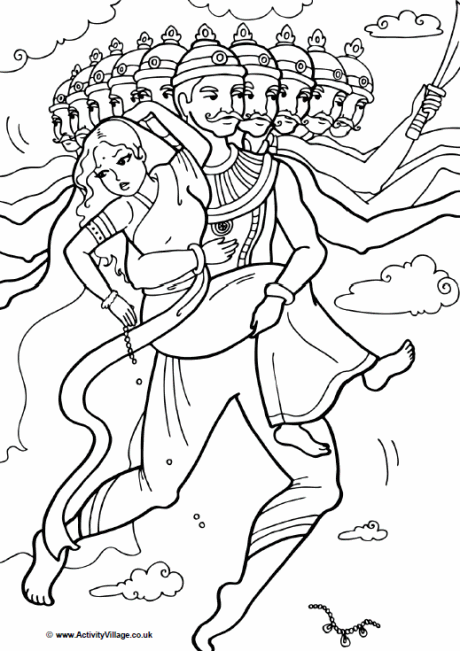 The kidnap of sita colouring page