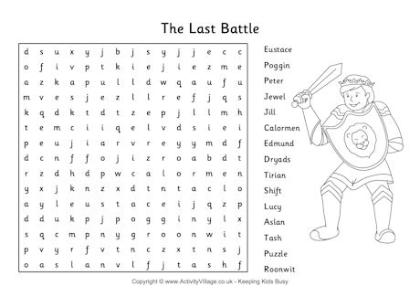 The Last Battle word search The Last Battle word search