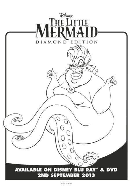 The little mermaid colouring page 2