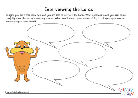 The Lorax Interview Worksheet