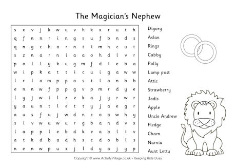 The Magician's Nephew word search