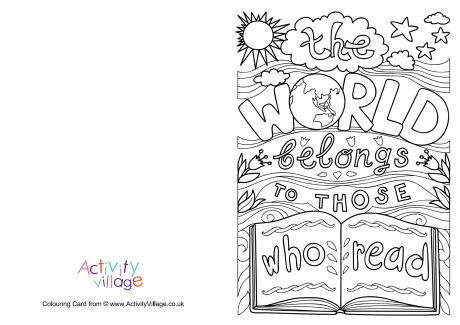 The World Belongs To Those Who Read colouring card
