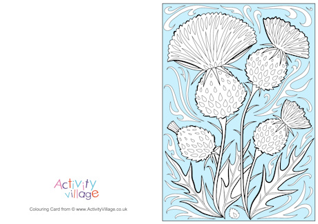 Thistle colour pop colouring card
