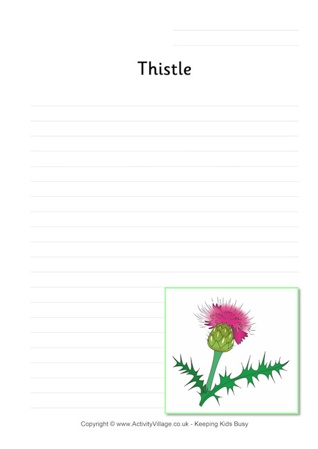Thistle writing page