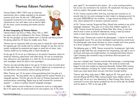 Thomas Edison Factsheet