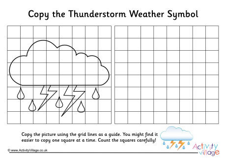 Thunderstorm Weather Symbol Grid Copy
