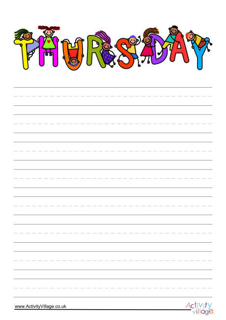 Thursday Writing Paper