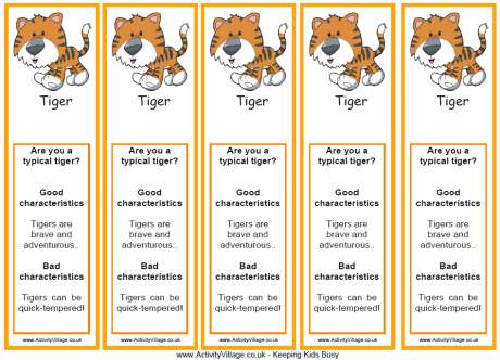 Year of the Tiger bookmarks