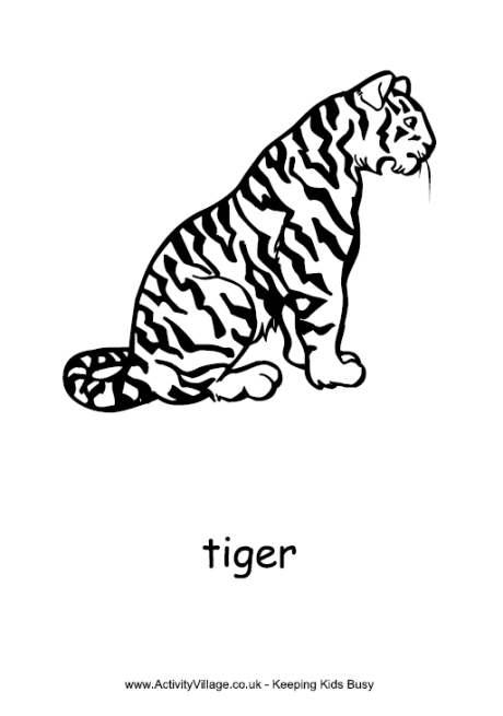 Tiger colouring page 2