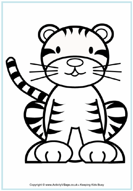 Tiger colouring page