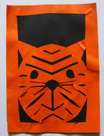 Tiger paper cut craft