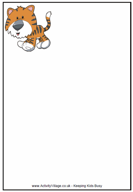 Tiger writing paper