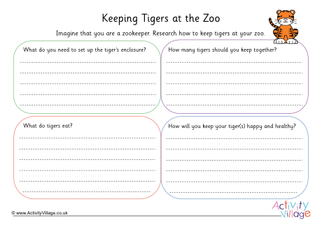 Tiger Zookeeper Worksheet