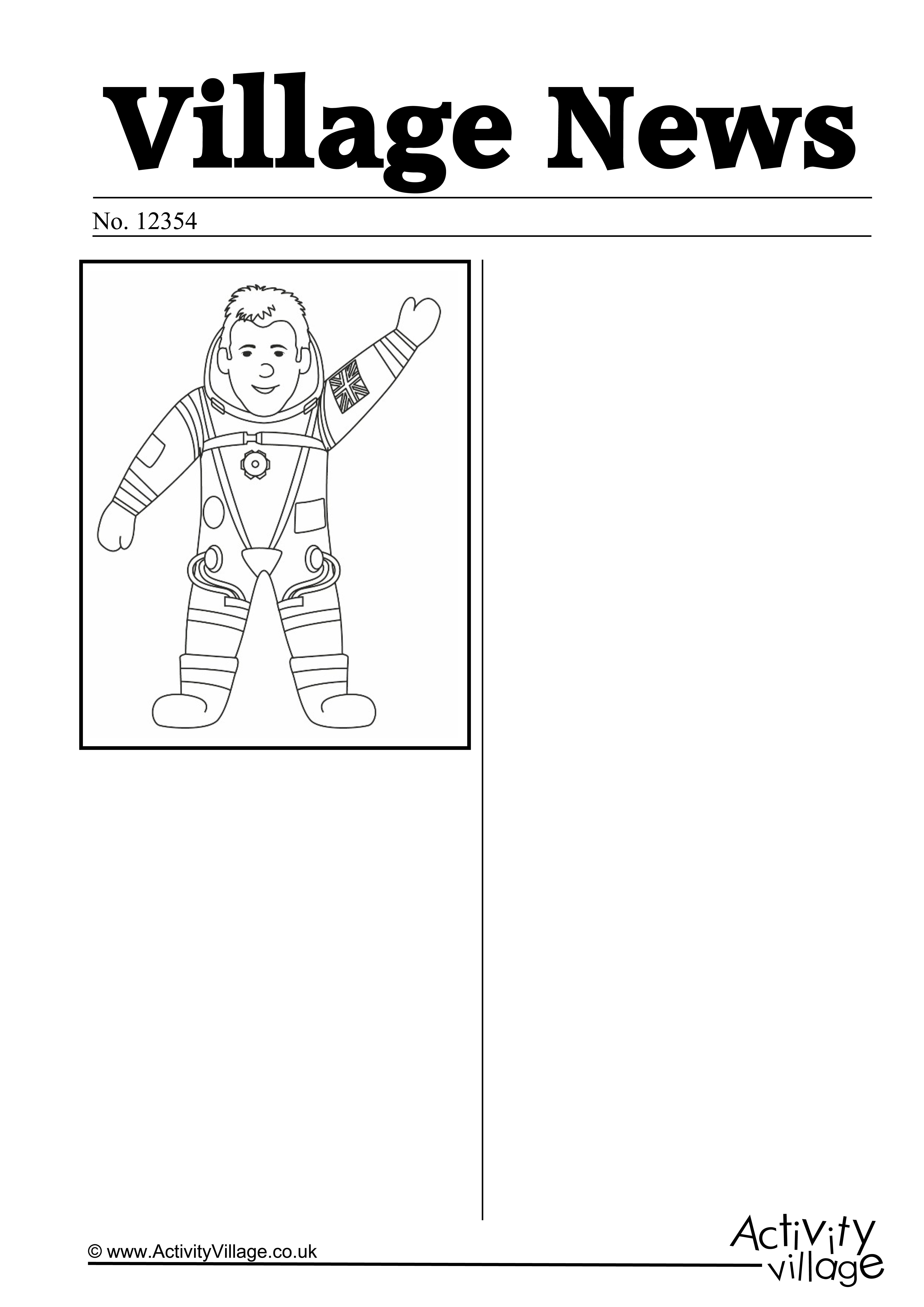 Tim Peake Newspaper Writing Prompt