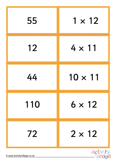Times table dominoes stage 4