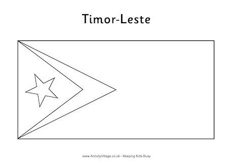 Timor Leste Flag Colouring Page