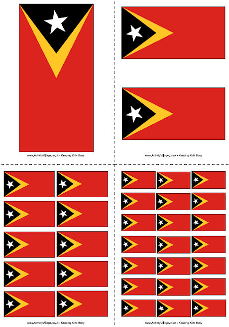 Timor Leste Flag Printable